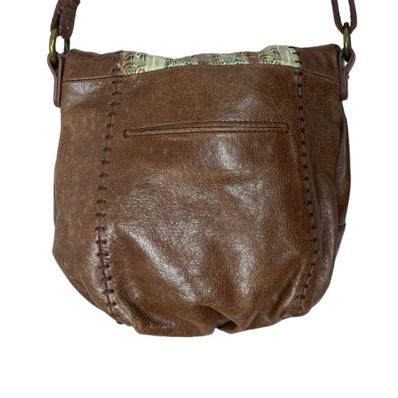 The Sak Deena Crossbody Feather Stripe Studded Tan Leather Bag Purse - Picture 2 of 4